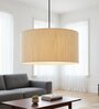 18-Inch Cream Texture Fabric Drum Pendant Light