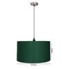 18-Inch Dark Green Fabric Drum Pendant Light