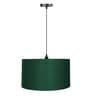 18-Inch Dark Green Fabric Drum Pendant Light, Modern Hanging Ceiling Lamp