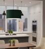18-Inch Dark Green Fabric Drum Pendant Light