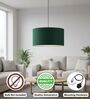 18-Inch Dark Green Fabric Drum Pendant Light