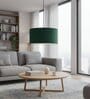 18-Inch Dark Green Fabric Drum Pendant Light