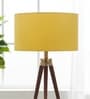 18-Inch Dark Yellow Fabric Drum Lampshade