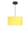 18-Inch Dark Yellow Fabric Drum Pendant Light, Modern Hanging Ceiling Lamp