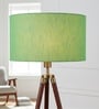 18-Inch Green Texture Fabric Drum Lampshade
