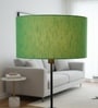 18-Inch Green Texture Fabric Drum Lampshade