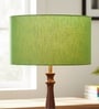 18-Inch Green Texture Fabric Drum Lampshade