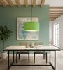 18-Inch Green Texture Fabric Drum Pendant Light, Modern Hanging Ceiling Lamp