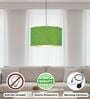 18-Inch Green Texture Fabric Drum Pendant Light