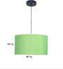 18-Inch Green Texture Fabric Drum Pendant Light, Modern Hanging Ceiling Lamp