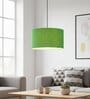 18-Inch Green Texture Fabric Drum Pendant Light