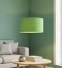 18-Inch Green Texture Fabric Drum Pendant Light