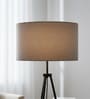 18-Inch Grey Fabric Drum Lampshade