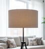 18-Inch Grey Fabric Drum Lampshade