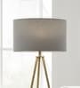 18-Inch Grey Fabric Drum Lampshade
