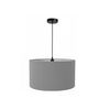 18-Inch Grey Fabric Drum Pendant Light, Modern Hanging Ceiling Lamp
