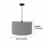 18-Inch Grey Fabric Drum Pendant Light, Modern Hanging Ceiling Lamp