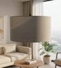 18-Inch Grey Fabric Drum Pendant Light