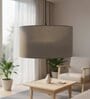 18-Inch Grey Fabric Drum Pendant Light