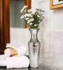 18 Inch High Silver Color Metal Floor Vase