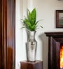18 Inch High Silver Color Metal Floor Vase