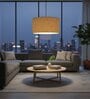 18-Inch Natural Jute Fabric Drum Pendant Light, Modern Hanging Ceiling Lamp