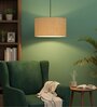 18-Inch Natural Jute Fabric Drum Pendant Light