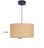 18-Inch Natural Jute Fabric Drum Pendant Light, Modern Hanging Ceiling Lamp