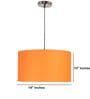18-Inch Orange Fabric Drum Pendant Light