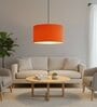 18-Inch Orange Fabric Drum Pendant Light