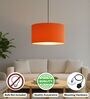 18-Inch Orange Fabric Drum Pendant Light
