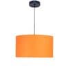 18-Inch Orange Fabric Drum Pendant Light, Modern Hanging Ceiling Lamp