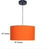 18-Inch Orange Fabric Drum Pendant Light, Modern Hanging Ceiling Lamp