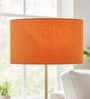18-Inch Orange Texture Fabric Drum Lampshade