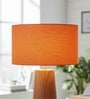 18-Inch Orange Texture Fabric Drum Lampshade