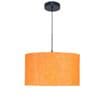 18-Inch Orange Texture Fabric Drum Pendant Light, Modern Hanging Ceiling Lamp