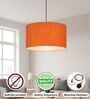 18-Inch Orange Texture Fabric Drum Pendant Light