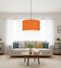 18-Inch Orange Texture Fabric Drum Pendant Light