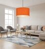 18-Inch Orange Texture Fabric Drum Pendant Light