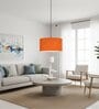 18-Inch Orange Texture Fabric Drum Pendant Light