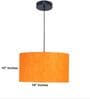 18-Inch Orange Texture Fabric Drum Pendant Light, Modern Hanging Ceiling Lamp