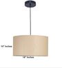 18-Inch Premium Jute Fabric Drum Pendant Light, Modern Hanging Ceiling Lamp
