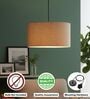 18-Inch Premium Jute Fabric Drum Pendant Light, Modern Hanging Ceiling Lamp