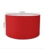 18-Inch Red Fabric Drum Lampshade