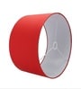 18-Inch Red Fabric Drum Lampshade