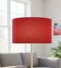 18-Inch Red Fabric Drum Lampshade