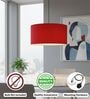 18-Inch Red Fabric Drum Pendant Light