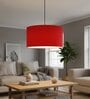 18-Inch Red Fabric Drum Pendant Light