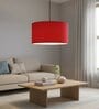 18-Inch Red Fabric Drum Pendant Light