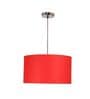 18-Inch Red Fabric Drum Pendant Light